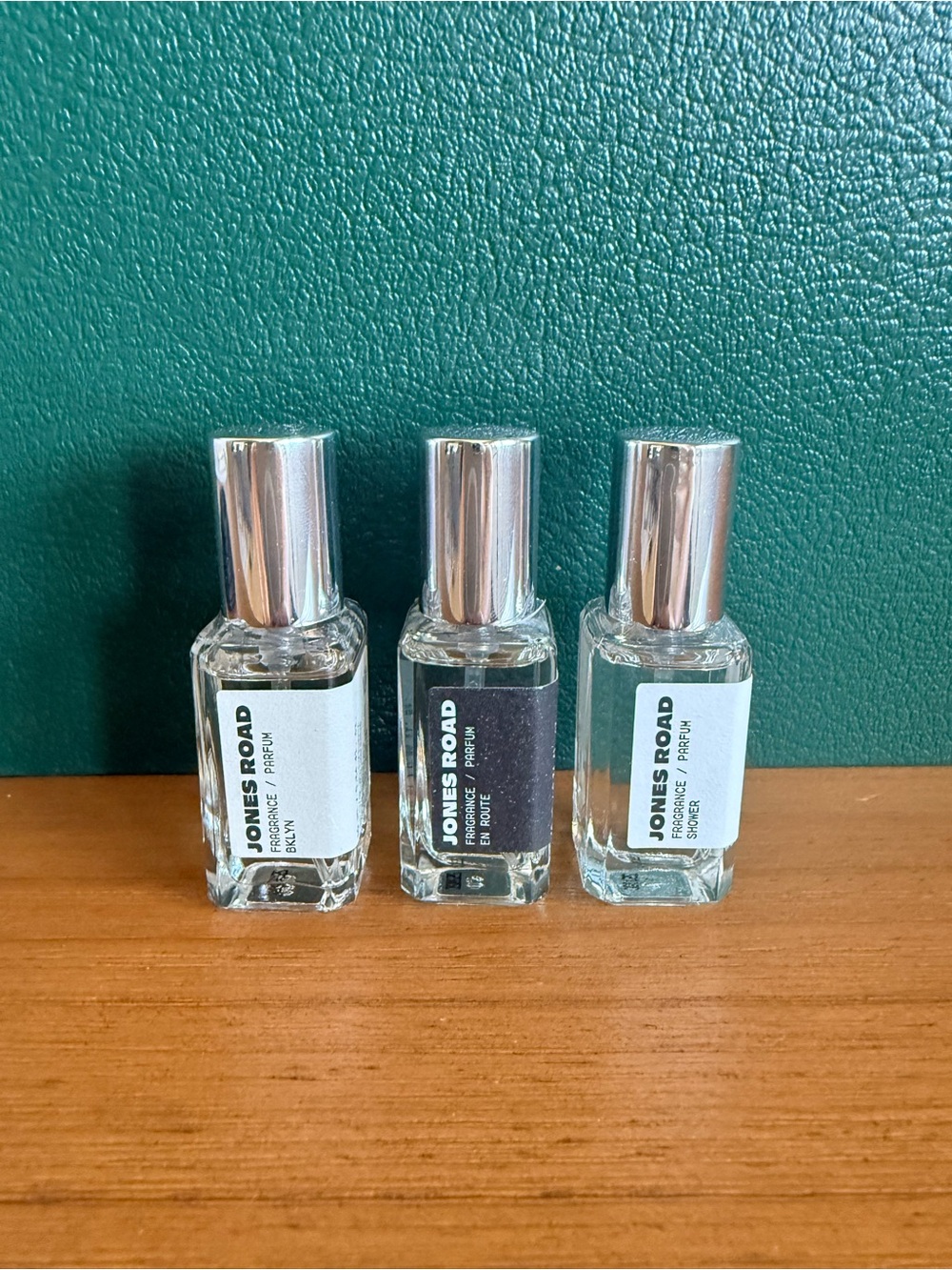 Jones Road Fragrance spray Trio with Teal & Black Labels